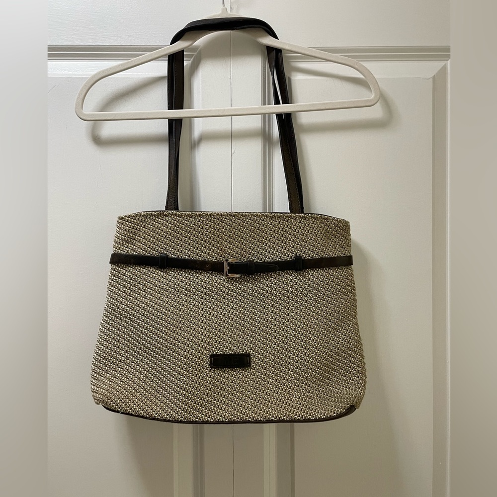 M.C. Brand Woven Purse Handbag Purse 14” x 10” x 3 1/2” Lots of pockets